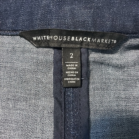 White House Black Market Dark Denim Lightweight
Button Down Military Style 2 - Picture 6 of 7